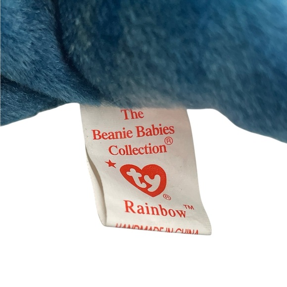 Ty The Beanie Babies Collection Rainbow  Chameleon Blue and Green Plush Toy - Picture 6 of 6